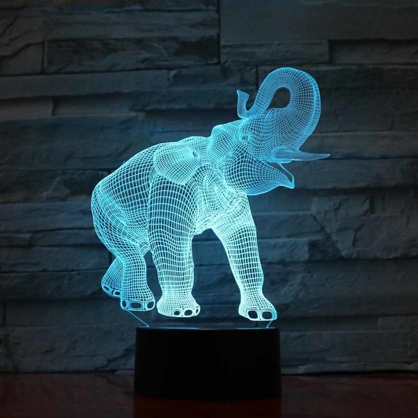 

seven neon]elephant acrylic 7colors desk lamp animal child gift 3d lamp novelty led night light millennium falcon light