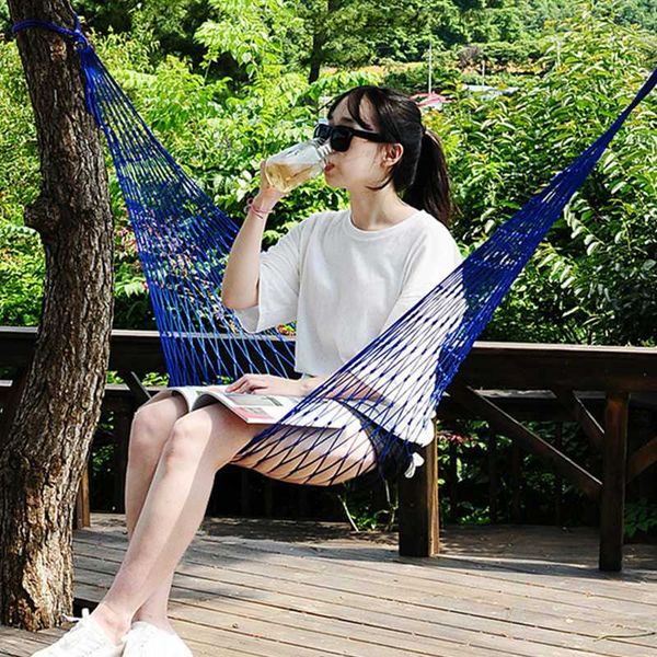 

portable garden hammock swing hang mesh net sleeping bed hamaca for outdoor travel camping hamak blue green red hamac a