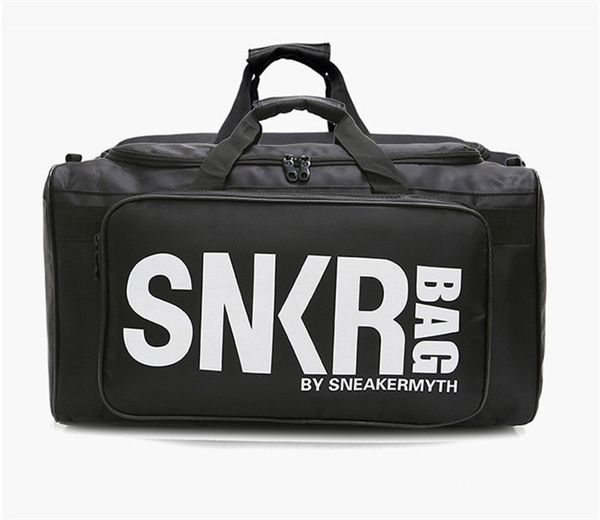 

New nkr de igner duffle bag 19 men women de igner bag black white large big capacity travel bag gym bag