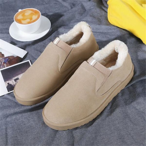 

winter new men's plus velvet cotton shoes trend warm men's shoes low to help casual snow boots, Black