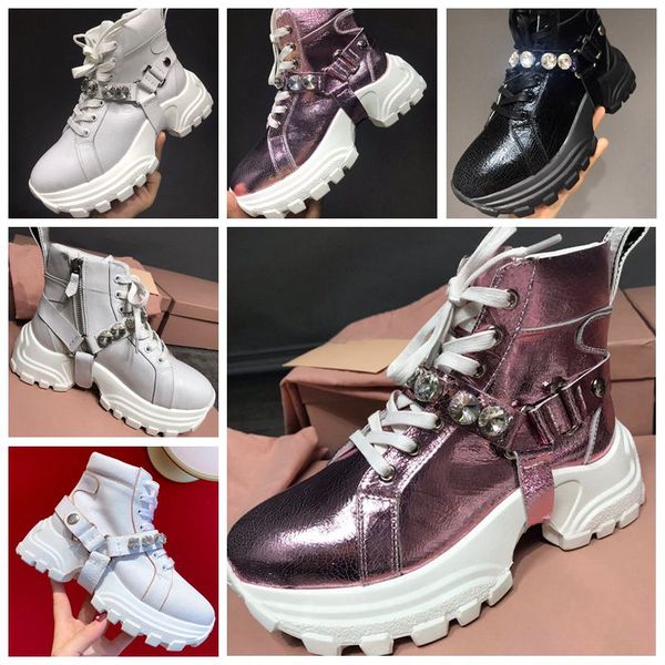 2020 Designer Sneakers In Pelle Con Cristalli Women S Shoes Solid