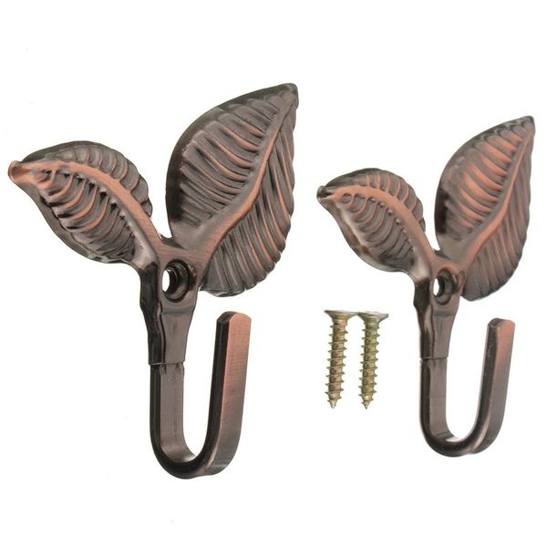 

2 pcs wall hook metal fastener for curtain drapery leaf shaped