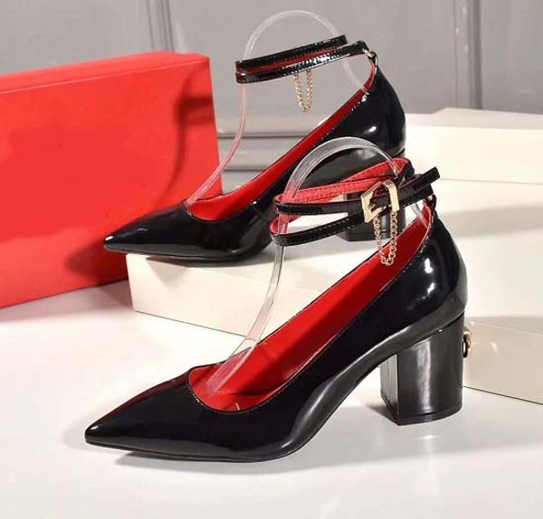 

women sandals dress shoes classic high heels luxury leather heel elegant noble women shoes shoe008 07, Black