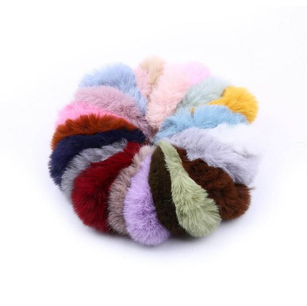 Scrunchie Haargummi, elastisches, flauschiges Stirnband, pelziges Haarband, warmes Gummi, Pferdeschwanzhalter, Haarschmuck, 26 Farben, DW4738er Band Scrunchies