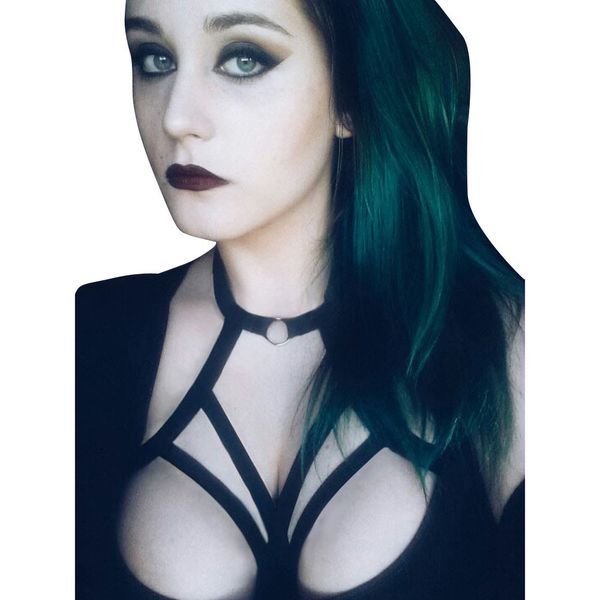 

2017 black goth lingerie elastic cage crop bra lingerie body belt unique cosplay party carnival wear harness drop ship, Black;white