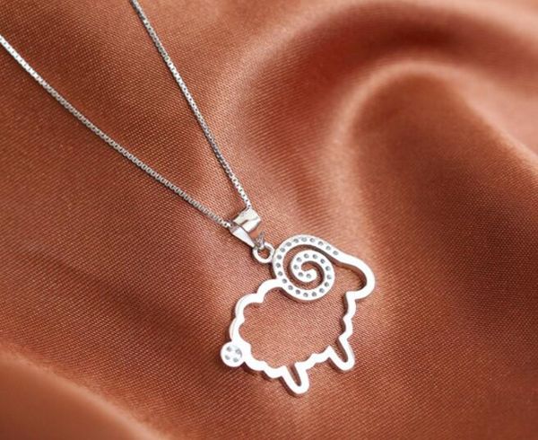 

wholesale- (without chain) mosaic sheep hollow 925 silver crystal pendant necklace hypoallergenic jewelry gift for women wholesale