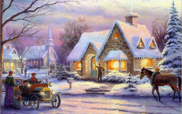 

gifts modern thomas kinkade landscape oil paintings painting printed on canvas living room bedroom wall pictures art home decoration tms028