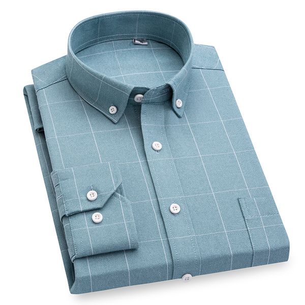 

new plaid men's dress shirt slim fit long-sleeved easy care checked design pocket business male casual shirts, White;black