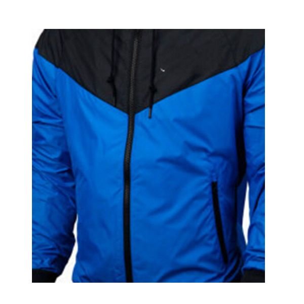 

fashion new blue long sleeve men jacket coat autumn sports outdoor windrunner with zipper windcheater men clothing plus size, Black;brown