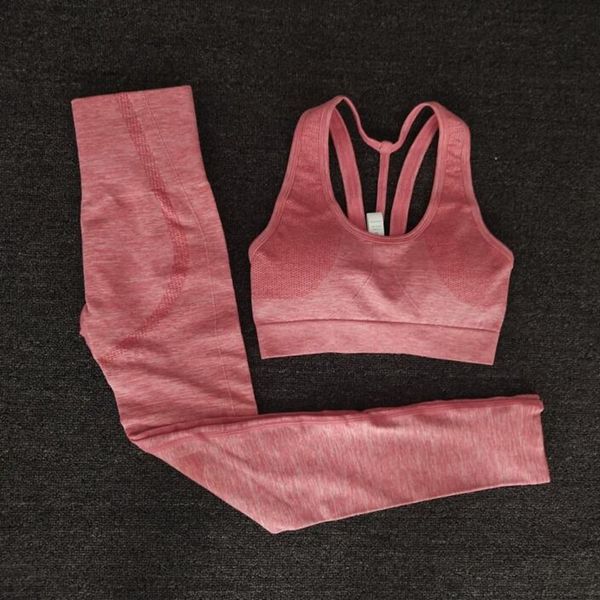 

женский бесшовная йога набор женщин gym фитнес одежда высокой талией леггинсы + бюстгальтер йога костюм обучение спортивные тренировки спорт