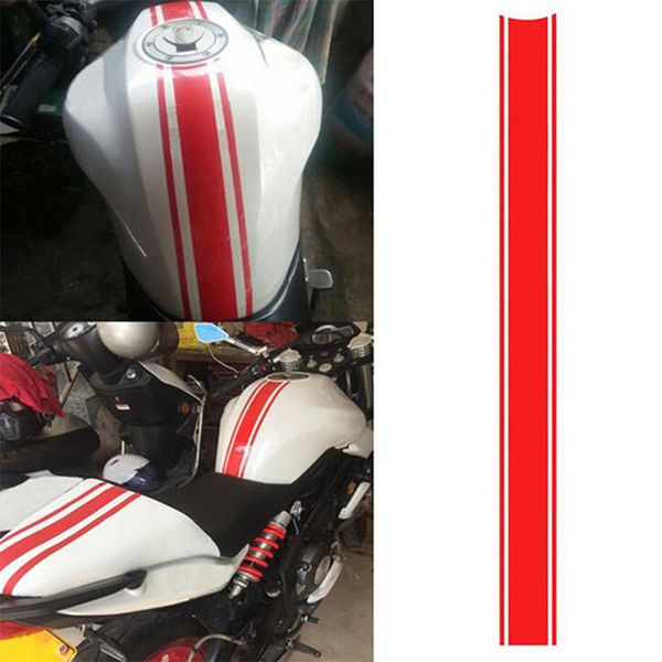 Tampa do tanque da motocicleta adesivos de carro DIY combustível reflexiva adesivos afixados DIY Riscas Racing Car Stickers Preto Prata Vermelho