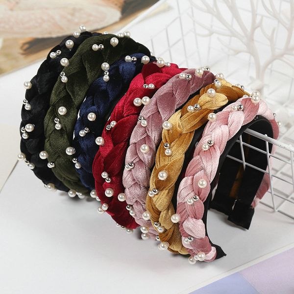 

gum fresh lady accessories headband with litter pearl hair cut style with hairbands alice band cerchietto aliceband aamuh, Black;brown