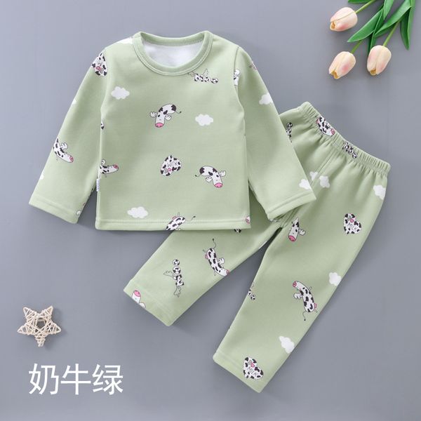 

toddler girls clothing sets autumn spring winter plush child clothes pajamas set +pants baby boy outfits kids suit sleepwear, Blue;red