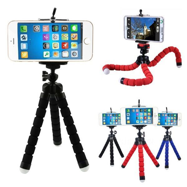 Mini Flexível Esponja Octopus Tripods Titulares Telefone Celular Smartphone Tripé para iPhone Samsung GOPRO CÂMERA