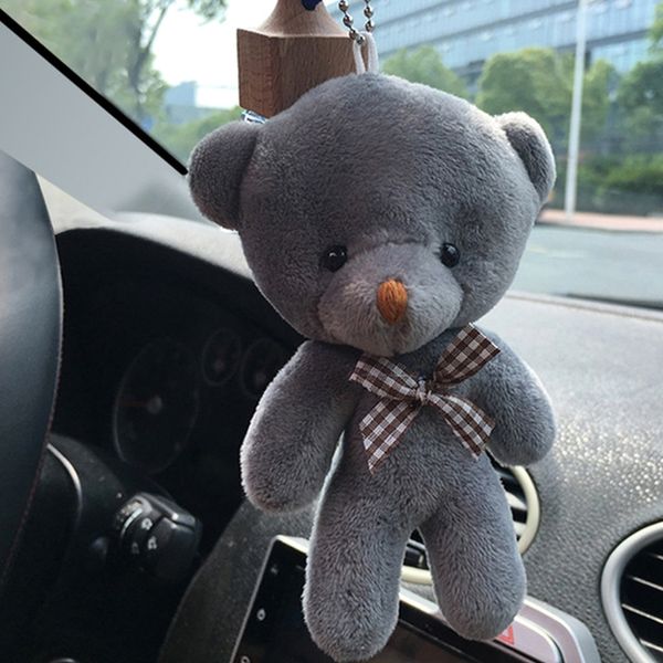 

car-styling 12cm mini bear plush stuffed toy doll pendant accessory wedding gifts keychain plush toys for car ornaments