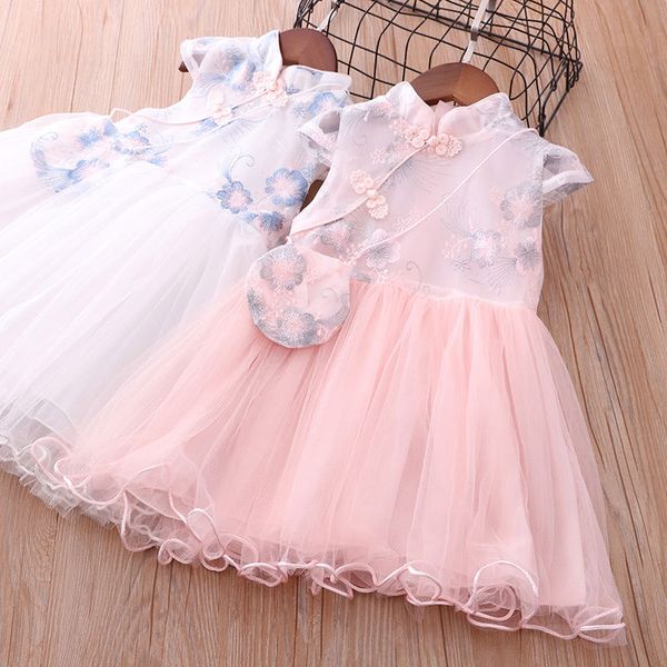 

лето новорожденный платье платье baby girl одежда для девочки с мультяшной сумкой 2 шт. комплект одежды принцесса партии кружева пачка плать, Black;red