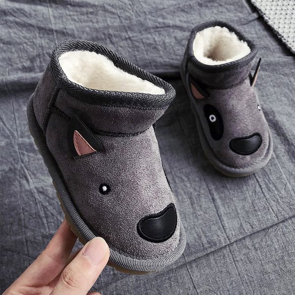 

winter outdoor toddler boots black gray snow boots kids brand baby boy girls with fur ankle non-slip toddler winter shoes, Black;grey