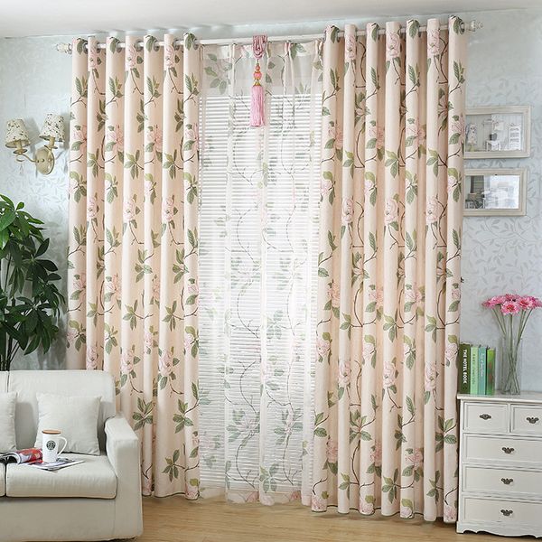 

semi-shading of cotton, and peony in pastoral areas curtains for living dining room bedroom