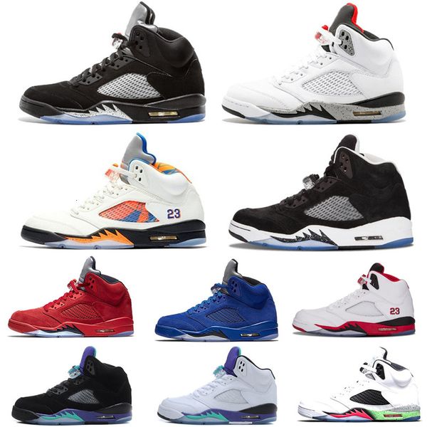 

authentic 5 5s men basketball shoes psg bull red og sports shoes 5s sneakers us size 7-13 with box