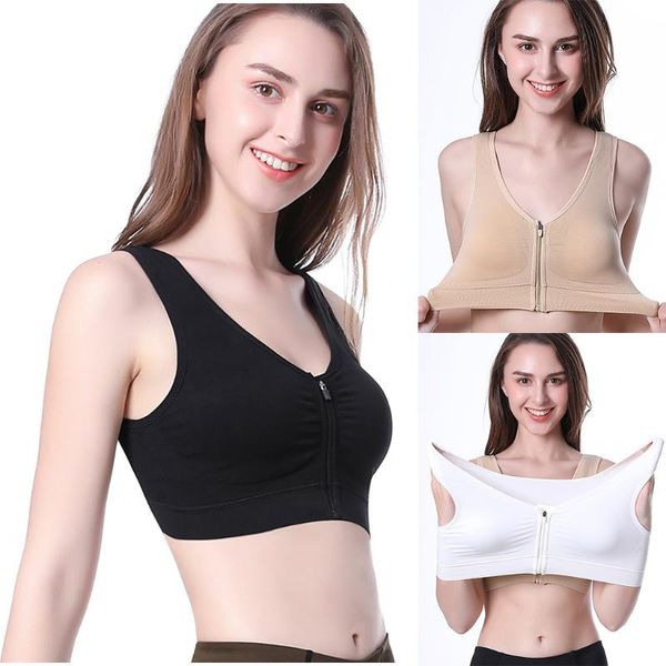 

gym clothing summer sports bra cross back bras vest fitness underwear running sport yoga shirt wireless zipper brassiere, White;black