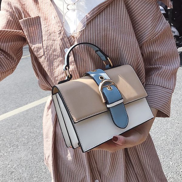 

сумка 2020 новый pu прилив хит цвет флип женская сумка плеча сумку диагональ маленький квадрат женщин