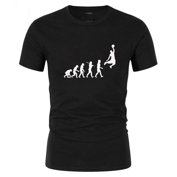 

new short sleeve funny men dunk evolution t shirt basket ball o-neck casual tshirt, White;black