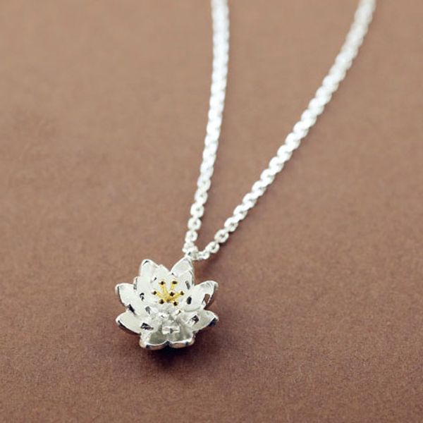 

925 sterling silver lotus necklaces & pendants for women sterling-silver-jewelry