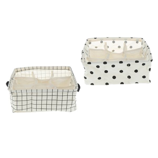 

2pack of 9 grid underwear sock organizer basket cosmetics storage box