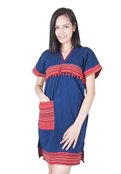 

lofbaz women's hmong vintage summer dress, Black;gray