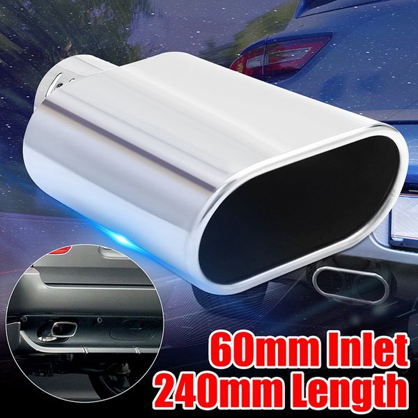 

for for universal car decoration flat chrome stainless steel car muffler exhaust tail throat liner pipe 60mm