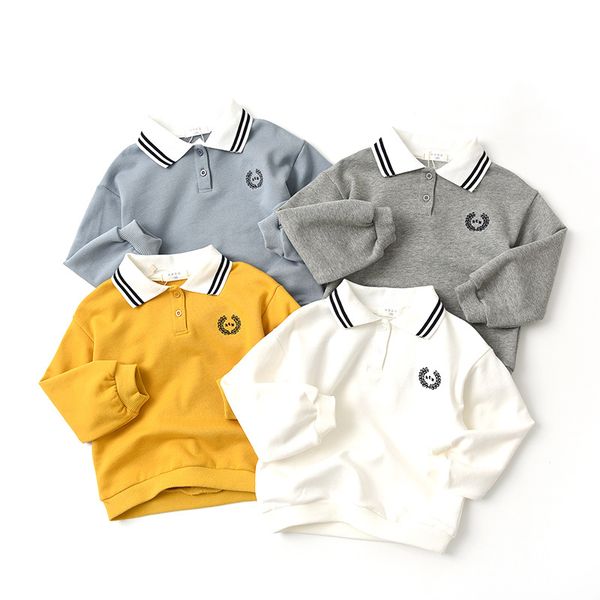 

2019 осень дети с длинными рукавами футболки школы девочек для мальчиков толстовка футболка хлопок топы casual tees rt173 t200225, White;black