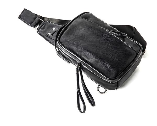 

men's super-fire chest pack casual soft leather shoulder bag new wave of brand wild man bag messenger bag pockets packet