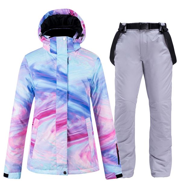 

new ski suit snowboard jacket women colorful wind resistant waterproof windproof outdoor sport winter girls skiing suit