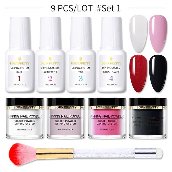 

born pretty dipping nail powder with dip base activator liquid gel nail color natural dry without lamp, Silver;gold