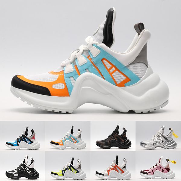 

With Box 2019 New Luxury Designer Paris Archlight Sneakers Mens Womens Casual Shoes Comfortable Trainers Party Genuine Leather Dad Sneaker