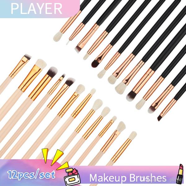 

12шт / комплект щетки состава set foundation пудра тени для век подводка для губ brush tool black rose gold dhl