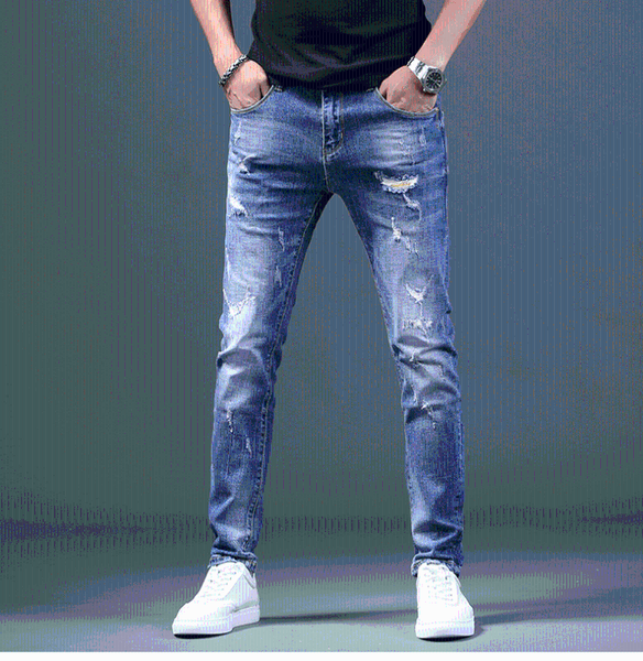 

w05449 fashion men's jeans 2020 runway european design party style men's clothing, Blue