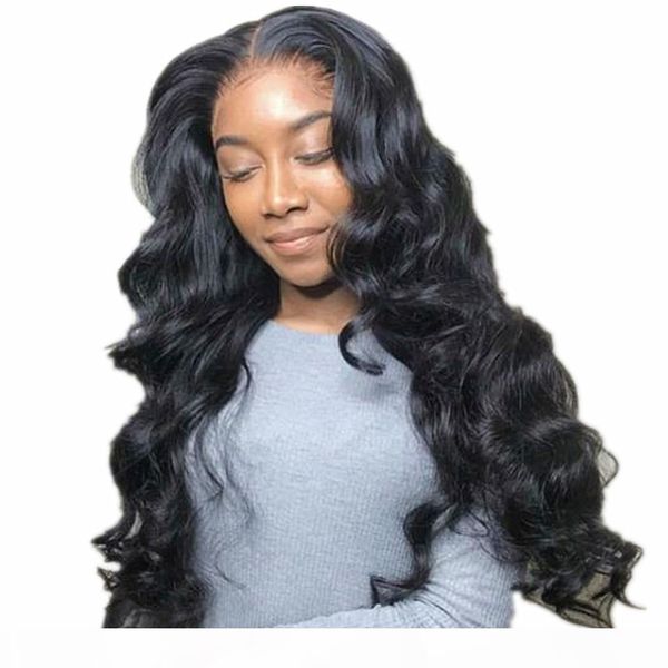 

lacefront human hair 360 wigs for black woman parting remy brazilian body wave 360 frontal full lace wig pre plucked, Black;brown