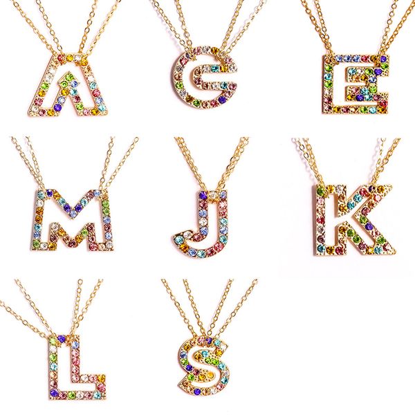 

europe and the united states fashion alloy letter set diamond pendant necklace necklace female clavicle chain new accessories wholesale
