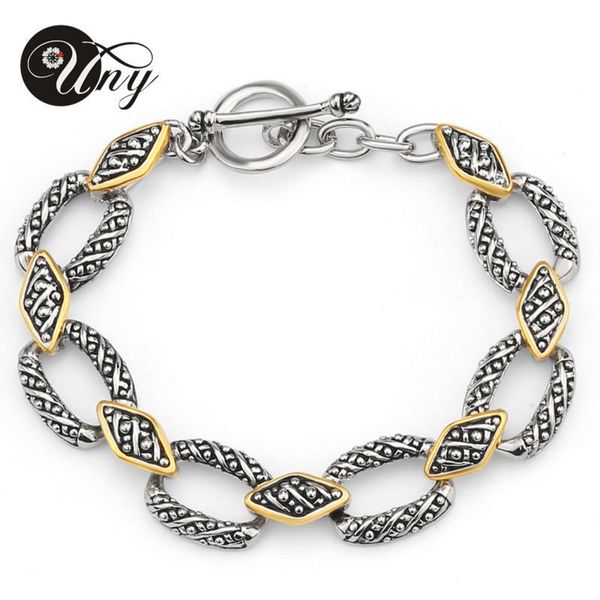 

uny jewelry new style antique unique fashion personality women alloy bracelets rhodium 2 tone plated jewelry ing, Golden;silver