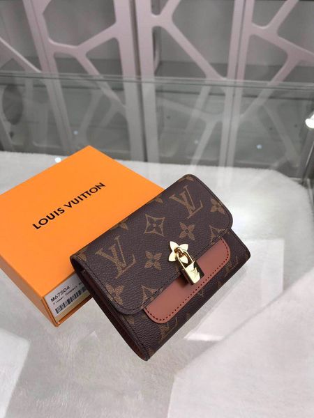 

short zipper gold flowers wallet with box women brand genuine leather square wallet leather purse women wallet m62567 16-9-2.5 cm, Red;black