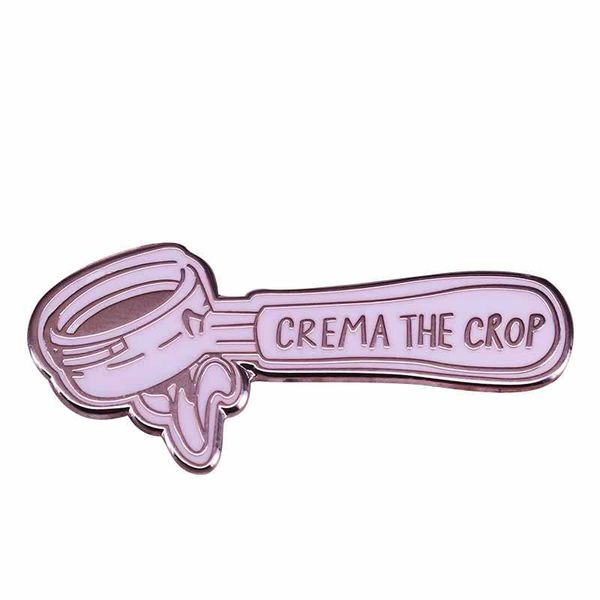 

barista life portafilter brooch crema the crop enamel pin coffee lovers badge gorgeous addition, Gray