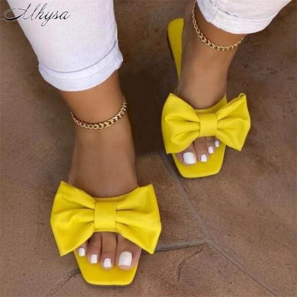 

2020 slippers shoes women sandals new pu leather open toe bow-knot flat casual slides summer outdoor beach female flip flops, Black