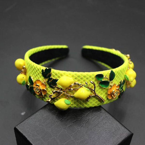 

rhinestone luxury yellow charm vintage baroque crown crystal headband wedding hair fashion luxury wild retro dance headband 315, Golden;white