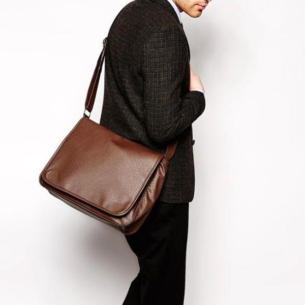 

fashion retro casual men's bag lychee pattern pu leather men's shoulder crossbody bag 7896#