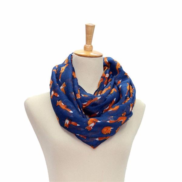 

#40 women voile scarf ladies pattern boho print wrap shawl female ring silk infinity scarves loop echarpes femininas 2019, Blue;gray