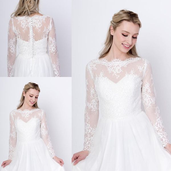

vintage bridal jackets jewel long sleeves bolero wedding lace appliques custom made button back bridal accessories, White