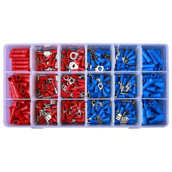

360pcs terminals assorted terminal block insulated electrical wire crimp cable connector lugs ring lugs terminals kit sale