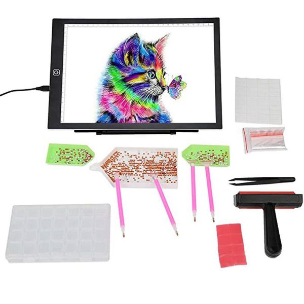 

18pcs 5d diamond painting tool diamond embroidery accessory full kit pen glue tweezer with storage box diy rhinestone craft set, Black