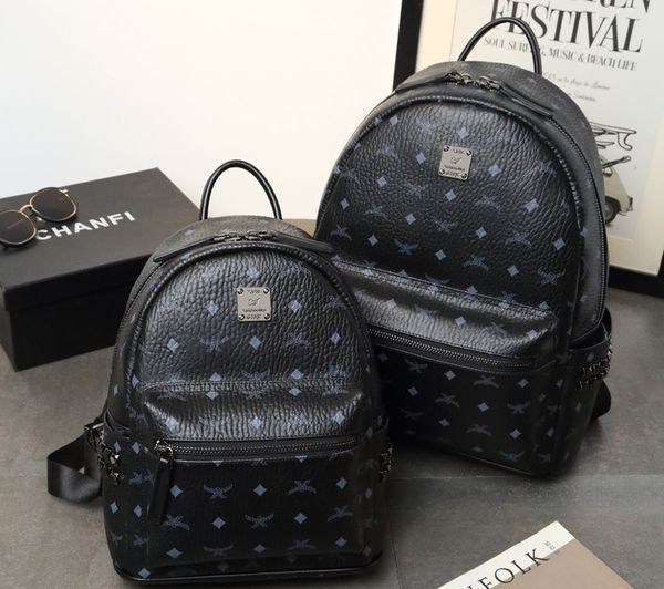 

stark visetos side rivets classical famous backpack for black women men leather school bags weekend bag shoulder handbag